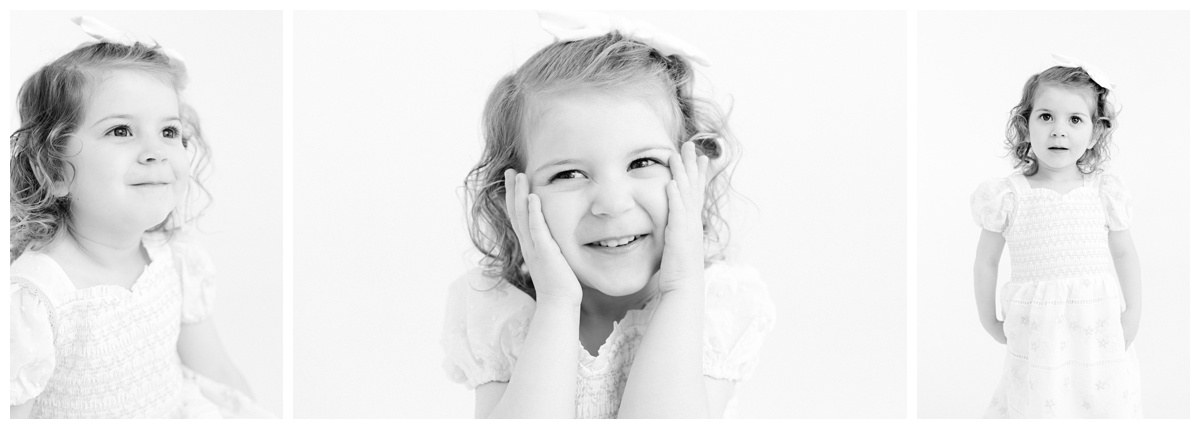 toddler girl black and white studio tulsa mini session